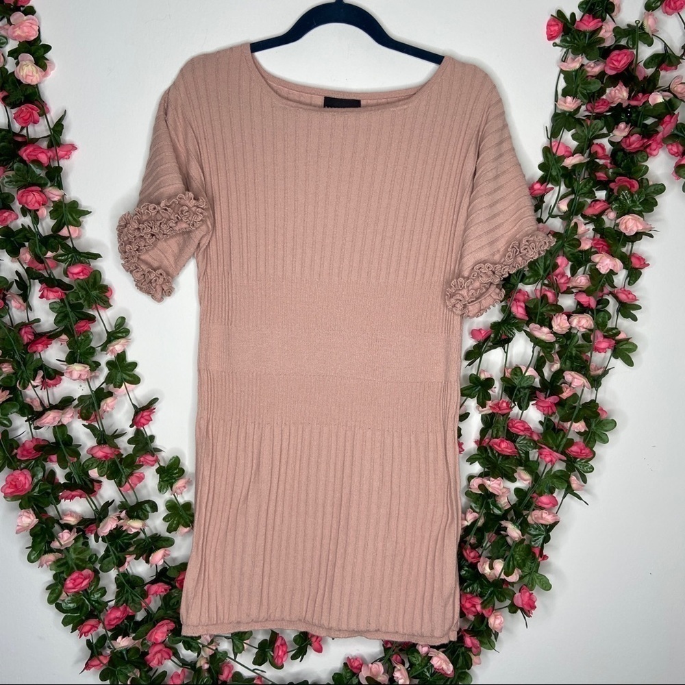 Apostrophe Womens Pink Tunic Mini Dress Medium